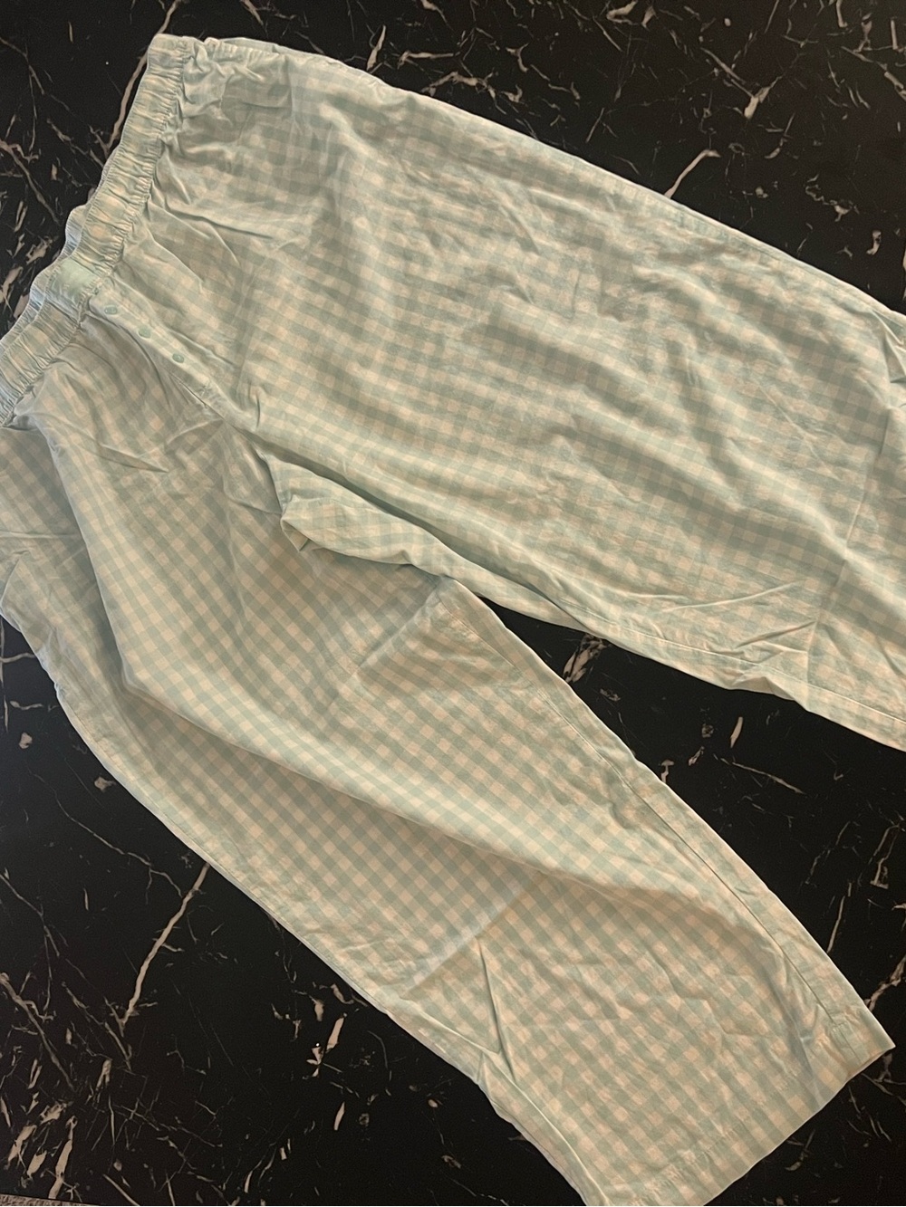 Light Blue Gingham Women’s Casual Pants